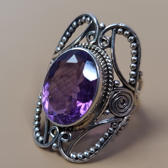 Sterling Silver Purple Amethyst Rustic - Picture 10 of 16